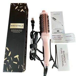 Wavytalk Heated Round Brush Thermal Blowout Tool Pink Model 196 Ceramic 1.5 Inch